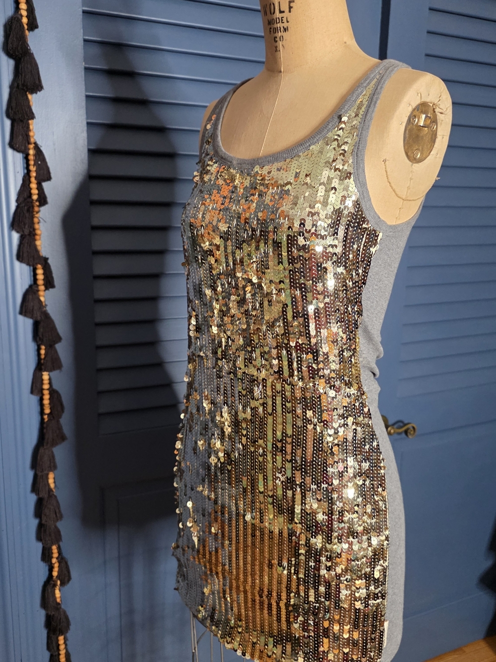 Dolce & Gabbana Gold Sequin Tank Mini Dress - Picture 13 of 16